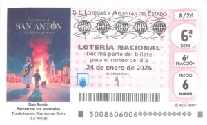 Lotería Nacional Sábado (6€) 24/01/2026