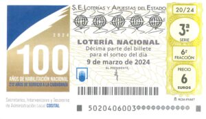 Lotería Nacional Sábado (6€) 09/03/2024