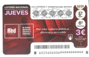 Lotería Nacional Jueves (3€) 26/03/2026
