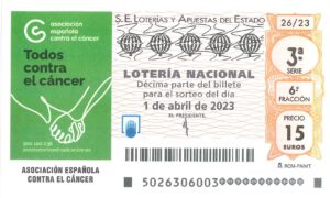 Lotería Nacional Sábado (15€) 01/04/2023