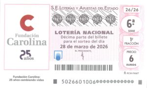 Lotería Nacional Sábado (6€) 28/03/2026