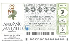 Lotería Nacional Sábado (6€) 13/05/2023