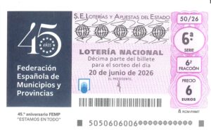 Lotería Nacional Sábado (6€) 20/06/2026