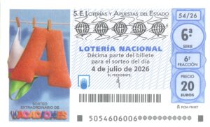Lotería Nacional Sábado (20€) 04/07/2026