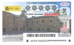 Lotería Nacional Jueves (3€) 29/07/2021