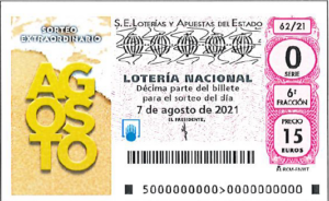 Lotería Nacional Sábado (15€) 07/08/2021