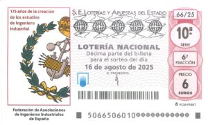 Lotería Nacional Sábado (6€) 16/08/2025