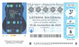 Lotería Nacional Sábado (6€) 15/11/2025