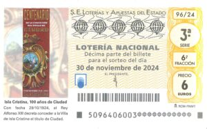 Lotería Nacional Sábado (6€) 30/11/2024